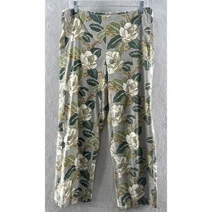 ISDA & Co Pants Womens Sz 10 Linen Floral Pants Wide Leg Trousers
